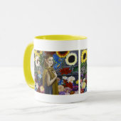 Draak Elf Meisje Betoverde Bloementuin Fantasie Mok (Voorkant links)