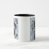 Draak en bijen 15 oz. zwarte handgreep mok (Midden)