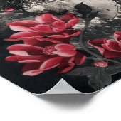 Draak en bloemen Traditionele Japanse Art Brush Poster (Hoek)