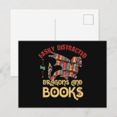 Draak en boeken briefkaart (Voorkant / Achterkant)