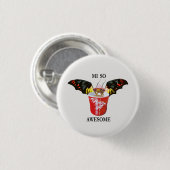 Draak en Chinees kampioenschap Ronde Button 3,2 Cm (Voorkant /achterkant)