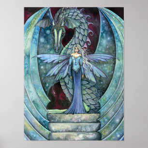Draak en Fee Posterprint door Molly Harrison Poster