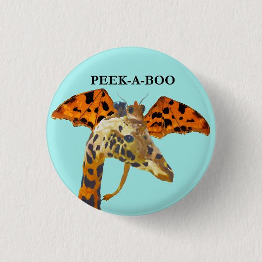 Draak en Giraffe Ronde Button 3,2 Cm (Voorkant)