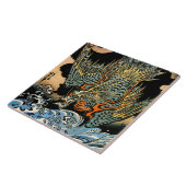 Draak en golven I Tegeltje (Zijkant)