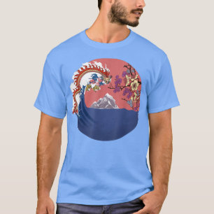 Draak en Japans landschap T-shirt