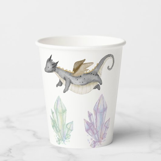 draak en kristal papieren bekers (Achterkant)