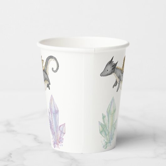 draak en kristal papieren bekers (Rechts)