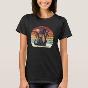 Draak en Maan Middeleeuwse Fantasy Graphic T T-shirt