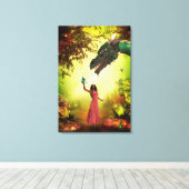Draak en meisje canvas afdruk (Insitu (Houten vloer))