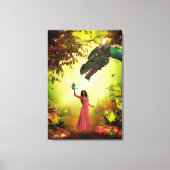Draak en meisje canvas afdruk (Voorkant)