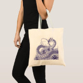 Draak en Peony-Canvas tas "Bij het spelen" (Voorkant (product))