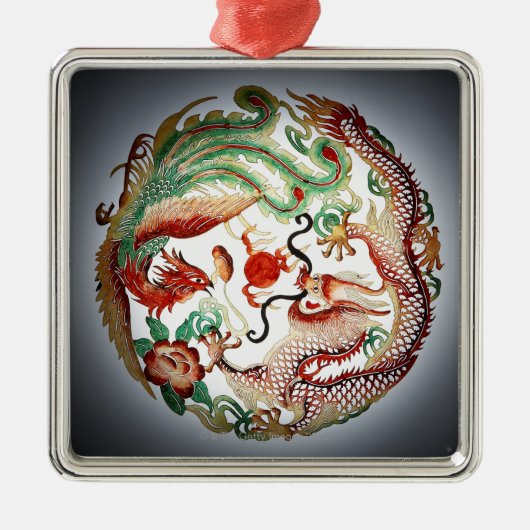 Draak en stencil metalen ornament (Voorkant)