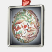 Draak en stencil metalen ornament (Links)