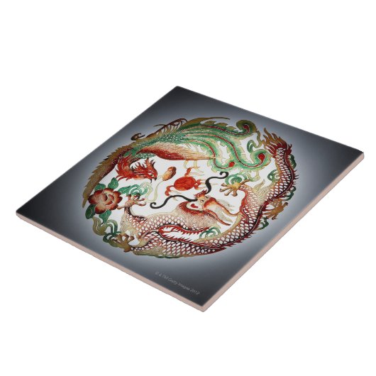 Draak en stencil tegeltje (Zijkant)