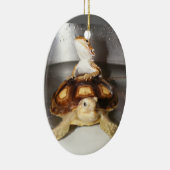 Draak en Sulcata Tortoise Keramisch Ornament (Rechts)