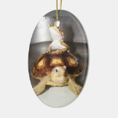 Draak en Sulcata Tortoise Keramisch Ornament (Links)