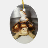 Draak en Sulcata Tortoise Keramisch Ornament (Achterkant)