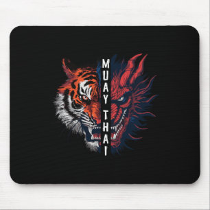 Draak En Tijger Hoofd Muay Thai Kickboksen Kunst  Muismat