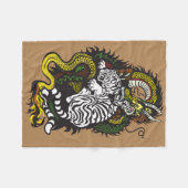 draak en tijgergevecht fleece deken (Voorkant (Horizontaal))