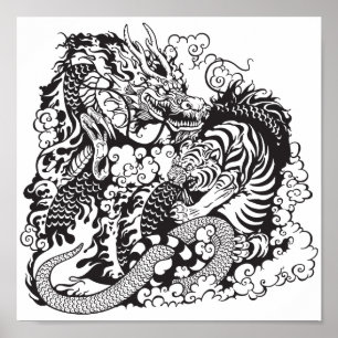 draak en tijgergevecht poster