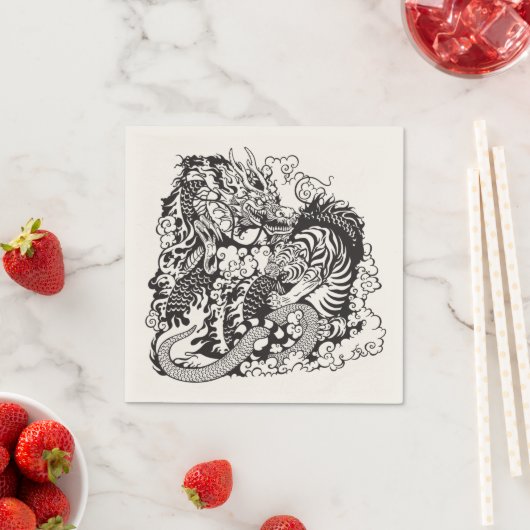 draak en tijgergevecht servetten (Insitu)