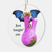 draak en vase keramisch ornament (Links)