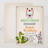 Draak en verjaardagscentrum feestdagenkaart (Voorkant / Achterkant)