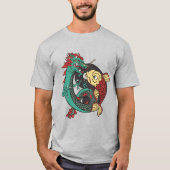 Draak en vis Ying Yang T-shirt (Voorkant)