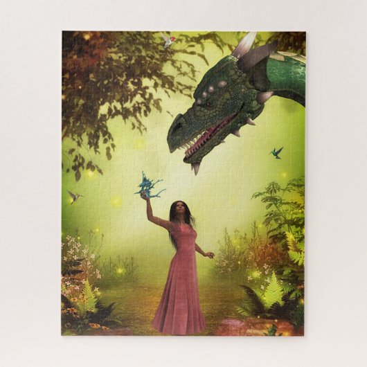 Draak en vrouwen legpuzzel (Verticaal)