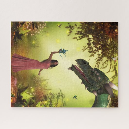 Draak en vrouwen legpuzzel (Horizontaal)