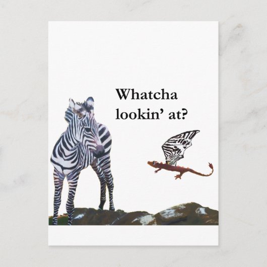 Draak en Zebra Briefkaart (Voorkant)