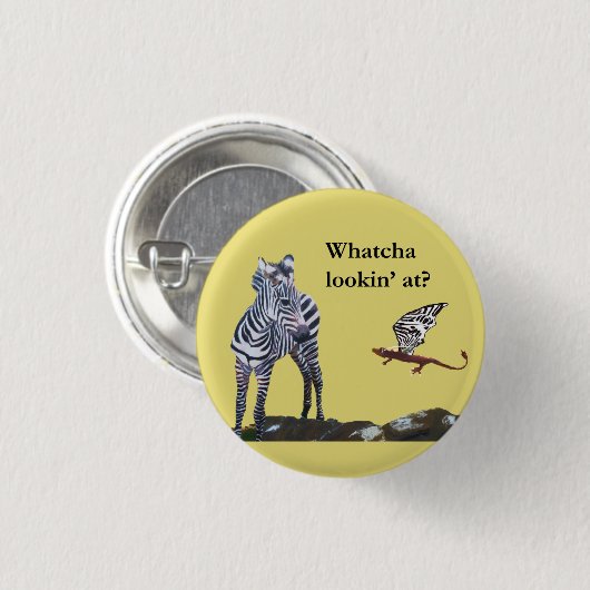 Draak en Zebra Ronde Button 3,2 Cm (Voorkant /achterkant)