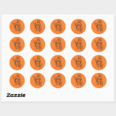 Draak en zwaard ronde sticker (Vel)