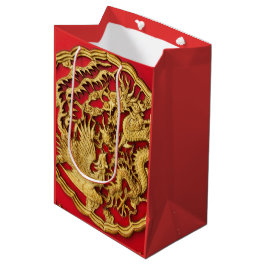 Draak Fenix Rood Goud Chinees Huwelijk Medium Cadeauzakje