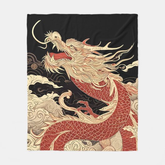 draak fleece deken (Voorkant)