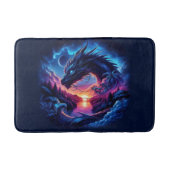 Draak gesilhouet tegen een levendige zonsondergang badmat (Voorkant)