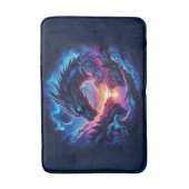 Draak gesilhouet tegen een levendige zonsondergang badmat (Voorkant Verticaal)