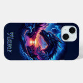 Draak gesilhouet tegen een levendige zonsondergang Case-Mate iPhone case (Achterkant (horizontaal))