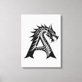 Draak gestileerde letter A, Drakalphabet, Monogram Canvas Afdruk (Voorkant)