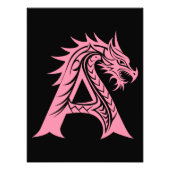 Draak gestileerde letter A, Drakalphabet, Monogram Foto Afdruk (Voorkant)