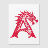 Draak gestileerde letter A, Drakalphabet, Monogram Magnetische Uitnodiging (Voorkant)