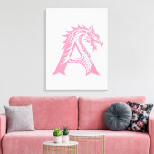 Draak gestileerde letter A, drakenalfabet, monogra Canvas Afdruk (Insitu (Woonkamer))