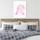 Draak gestileerde letter A, drakenalfabet, monogra Canvas Afdruk (Insitu (Slaapkamer))