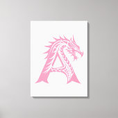 Draak gestileerde letter A, drakenalfabet, monogra Canvas Afdruk (Voorkant)