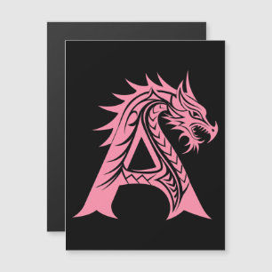 Draak gestileerde letter A, drakenalfabet, monogra Magnetische Uitnodiging