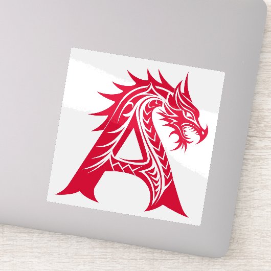 Draak gestileerde letter A, drakenalfabet, monogra Sticker (Detail)