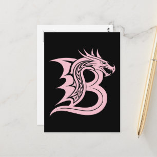 Draak gestileerde letter B, drakenalfabet, monogra Briefkaart