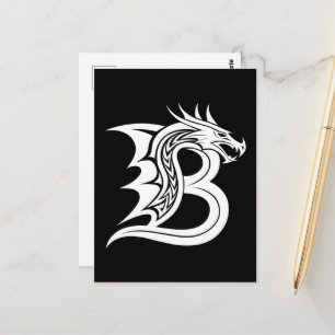 Draak gestileerde letter B, drakenalfabet, monogra Briefkaart