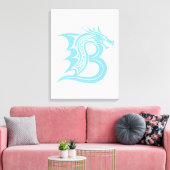 Draak gestileerde letter B, drakenalfabet, monogra Canvas Afdruk (Insitu (Woonkamer))