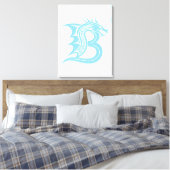 Draak gestileerde letter B, drakenalfabet, monogra Canvas Afdruk (Insitu (Slaapkamer))